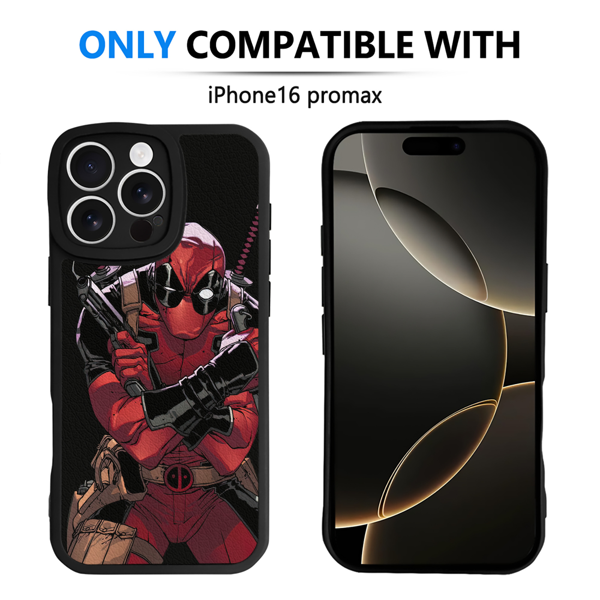 （画像用） Deadpool デッドプール 【iPhone 16シリーズ対応】シリコンスマホケース（レザー調） 材質：シリコン
